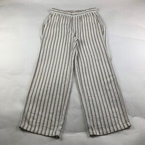Old Navy Natural Stripe Linen Blend Wide Leg Lounge Pant S